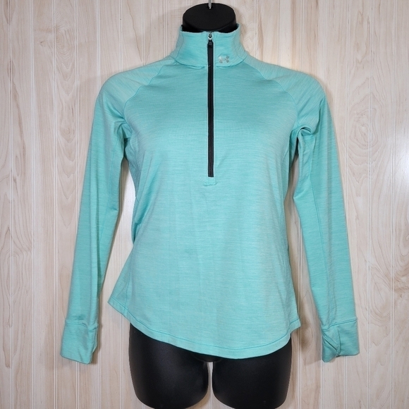 Under Armour Blue Fitted Cold Gear Jacket Sz Lg - Picture 1 of 5